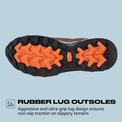 Vista 3 de HISEA Botas de senderismo para hombre, impermeables, ligeras, de cuero, transpirables, para escalada, senderismo, mochilero, senderismo