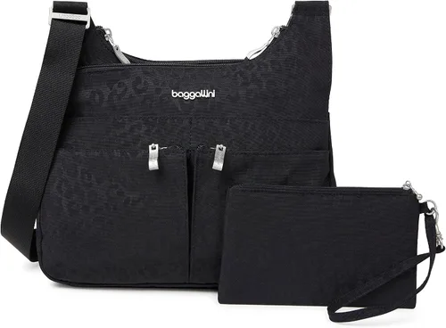 Vista 28 de Baggallini Crossbody Travel Bag 11x8.5 Lightweight Water-resistant Nylon Handbag Manzana
