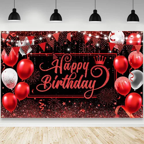 Vista 7 de AIBIIN Telón de Fondo de Feliz Cumpleaños Dorado y Azul Fondo de Fotografía Globo Azul Decoraciones de Fiesta de Cumpleaños Pancarta Accesorios