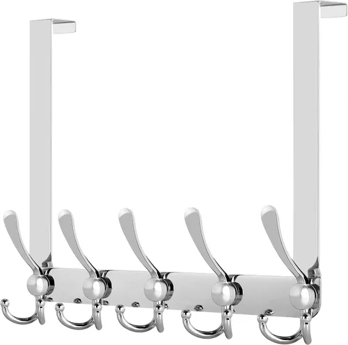 Vista 12 de WEBI Ganchos para colgar sobre la puerta, perchero para colgar sobre la puerta, perchero de puerta para toallas, ropa, baño, negro