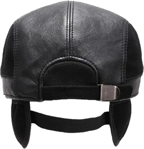 Vista 3 de Gorra de cuero para hombre con orejeras plana Ivy Cap Cabbie Sombreros
