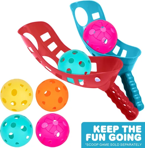 Vista 2 de Gamie Bolas de repuesto de plástico para juego de cucharada, juego de 12 bolas ligeras de flujo de aire en 4 colores brillantes, accesorios
