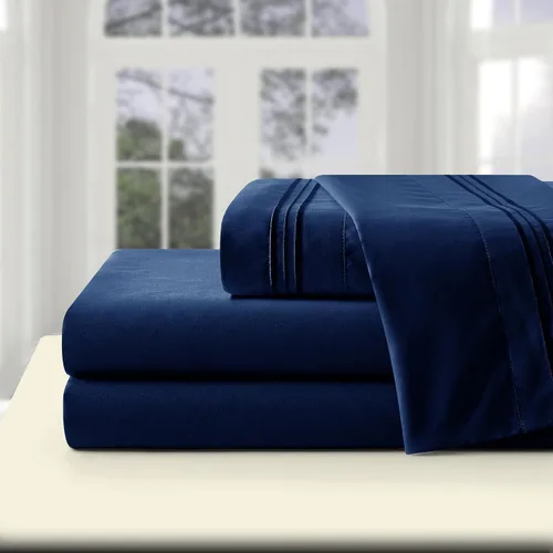 Vista 100 de Manyshofu Juego de sábanas de tamaño individual con bolsillos extra profundos, sábanas y fundas de almohada de 1800 hilos de lujo para hotel, juego