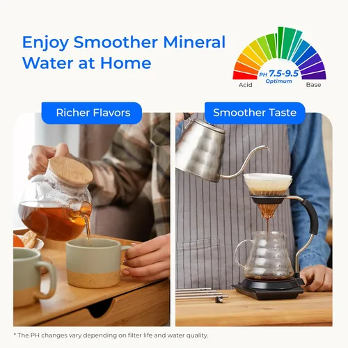 Vista 3 de Waterdrop Sistema de filtro de agua alcalina para fregadero WD-ALK16, agua mineralizante a 9.5 pH, certificado NSF/ANSI 372, compatible con sistemas