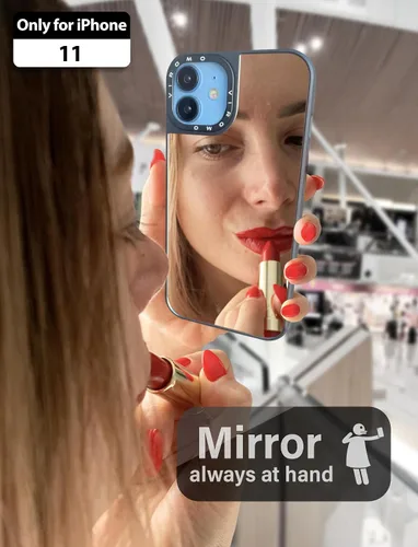 Vista 4 de VIROMO - Funda espejo irrompible para iPhone 11 con 2 protectores de pantalla, acrílico flexible no vidrio, a prueba de golpes, delgada, resistente