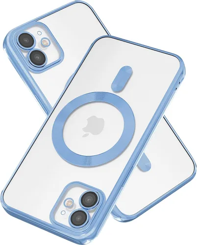 Vista 8 de Funda magnética para iPhone 8, borde galvanizado, parte trasera transparente, funda protectora delgada con protección de cámara, compatible