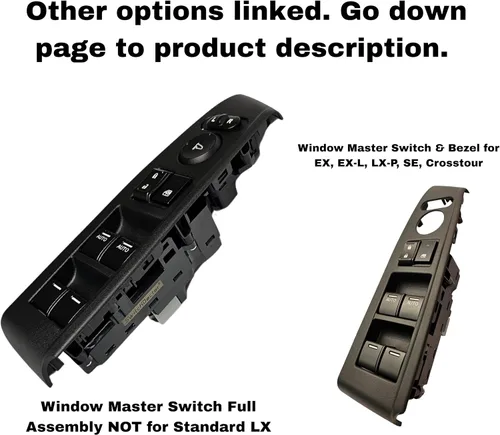 Vista 2 de SWITCHDOCTOR Interruptor maestro de ventana para Honda Accord Sedan EX, EX-L, LX-P, SE, Crosstour 2008-2012 (35750-TA0-A32, Power, Control, Button)