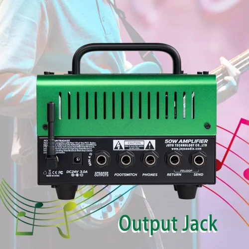 Vista 5 de JOYO - Preamplificador de tubo híbrido de cabeza de amplificador de graves de 50 W con 12AX7, compresor, ecualizador de 3 bandas, bucle FX