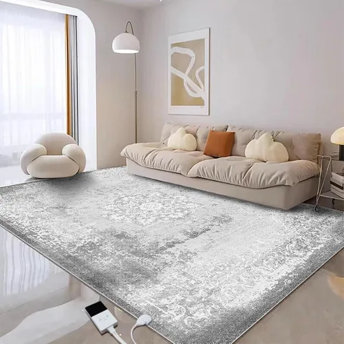 Vista 23 de Alfombra Eléctrica Calefactora de 35 x 55 pulgadas, Alfombra de Calefacción de Felpa Suave, Tapete Calefactor para Piso con Temporizador
