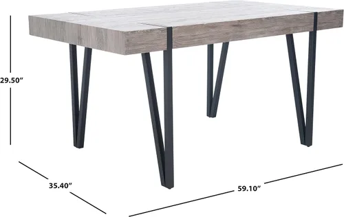 Vista 2 de SAFAVIEH Home Collection Alyssa DTB7000C - Mesa de comedor industrial rústica de mediados de siglo Roble gris