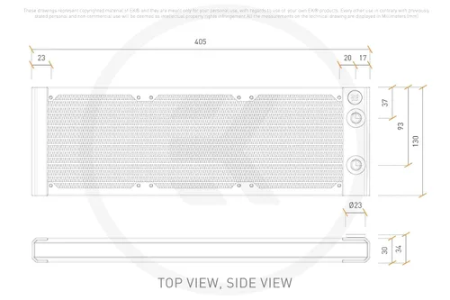 Vista 5 de EKWB EK-Quantum Surface S360, negro, radiador de PC de 14.173 in, 1.181 in de grosor, 3 soportes de ventilador de 4.724 in, 2 puertos G1/4 pulgadas