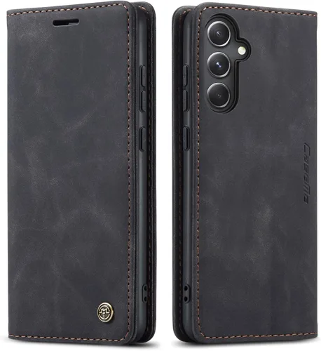 Vista 38 de Funda tipo cartera compatible con Samsung Galaxy S23, de piel sintética, con función atril y tarjetero para Galaxy S23 5G de 6.1 pulgadas (negro)