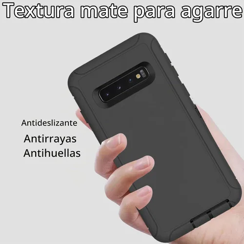 Vista 7 de Funda protectora resistente para Samsung Galaxy S10, resistente a prueba de polvo, a prueba de golpes, protección contra caídas, 3 en 1 para Samsung