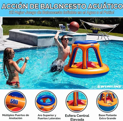 Vista 3 de Piscina inflable gigante de juguete Swimline para shootball Juego de baloncesto flotante (inflable)