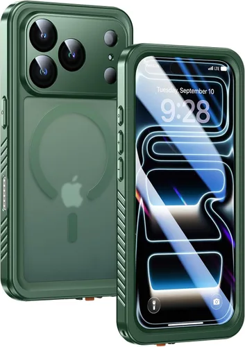 Vista 17 de Lanhiem Funda Magnética para iPhone 17 Pro de Privacidad, Funda Impermeable a Prueba de Polvo, [Protector de Pantalla Antiespía Integrado]