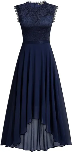 Vista 5 de Miusol Vestido largo formal de dama de honor estilo retro de encaje para mujer