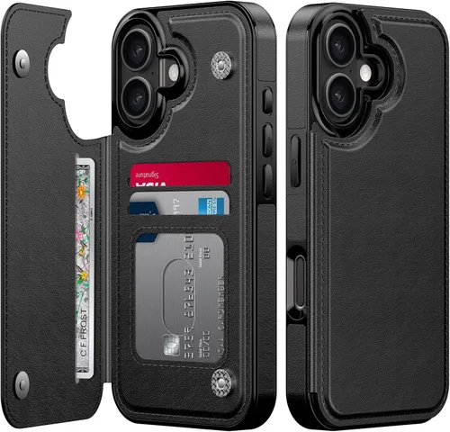 Vista 97 de LETO para iPhone 15 Pro Funda tipo cartera - Tapa tipo folio con patada - Diseños de moda - Tarjetero - Funda protectora para mujeres y niñas - 6.1
