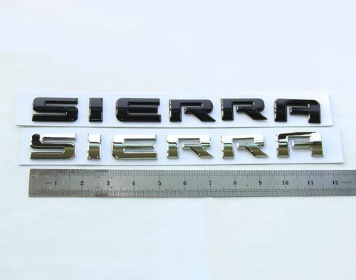 Vista 4 de Yoaoo 1x Placa de identificación OEM negra Sierra Emblema de letra brillante Compatible con 2500HD 3500HD Sierra Negro