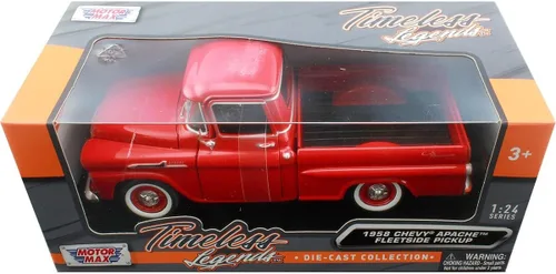 Vista 2 de Motor Max 1:24 W/B American Classics 1958 Chevrolet Apache Fleet Side Pickup Camión Diecast para niños unisex
