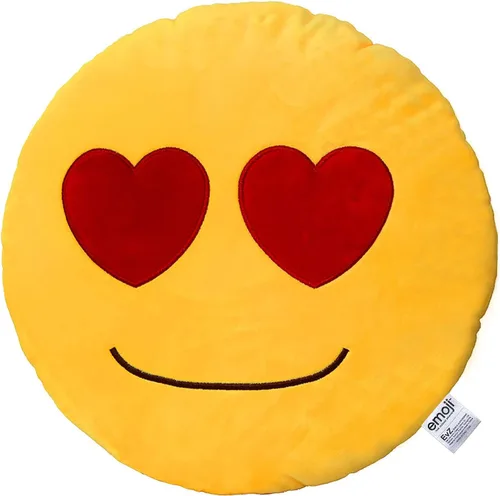 Vista 20 de Emoji Cara de Alienígena Cojín de Emoticón Relleno de Felpa Suave Almohada, Certificado Oficial, EvZ 31cm Gris