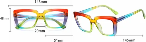 Vista 7 de Gafas de lectura bifocales para computadora de ojo de gato para mujer, diseño de arco iris de moda, transición al aire libre, bifocales