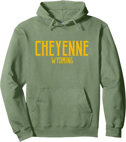 Vista 7 de Cheyenne Wyoming WY - Sudadera con capucha con estampado de ámbar