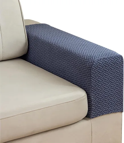 Vista 14 de Juego de 2 fundas de poliéster elásticas para reposabrazos de sofá reclinable, fundas protectoras con pasadores giratorios (azul, M)