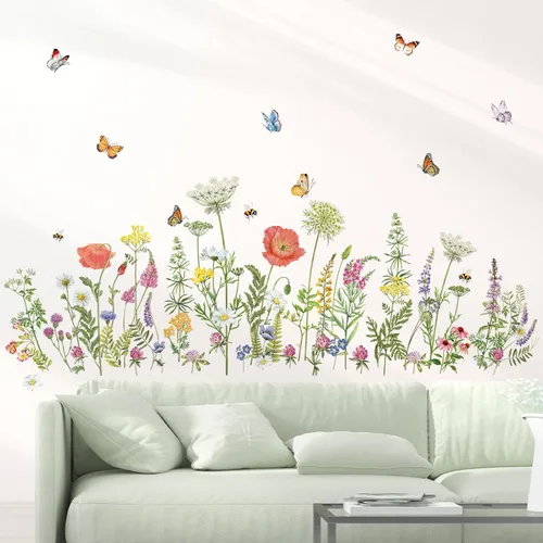 Vista 7 de Decalmile - Calcomanías de pared con diseño de flores silvestres