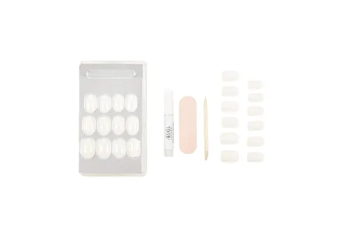Vista 5 de Ardell Nail Addict - Kit de uñas artificiales a presión, uñas postizas largas naturales, transparentes brillantes, 24 extensiones de uñas