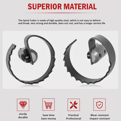 Vista 4 de 63025 Cortador espiral de 2 pulgadas para máquina de tambor Ridgid k-400, máquina de tambor k-3800 y máquina seccional k-50, reemplaza T-209 63025