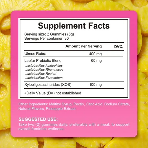 Vista 2 de Probióticos para mujeres – Gomitas de equilibrio femenino para mujeres – para apoyar el apoyo digestivo, vaginal e inmunológico 60P – Suplemento