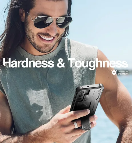 Vista 5 de Dexnor Funda de cuerpo completo para Samsung Galaxy S22 5G/6.1 pulgadas, marco frontal extra, protección de grado militar, protector de pantalla