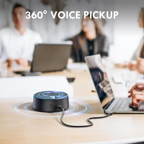 Vista 3 de Altavoces USB para computadora con micrófono, altavoz para computadora portátil, 2 modos de sonido Recogida de voz mejorada manos libres