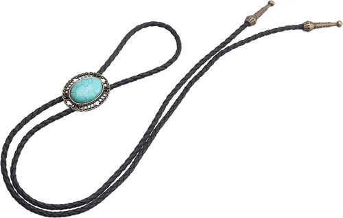 Vista 442 de Jeilwiy Corbata de bolo para hombre, corbata de vaquero occidental, collar de corbata de bolo dorado, corbata de cuero, corbata de Halloween