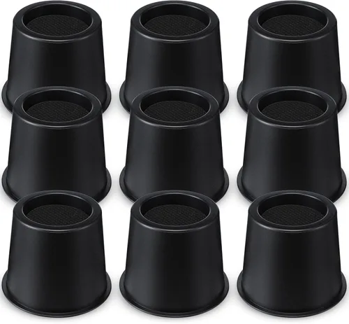 Vista 6 de Elevadores de cama resistentes de 4 pulgadas – Juego de 9 elevadores de muebles ajustables para camas, sofás, mesas y sillas – Soporta hasta 1500