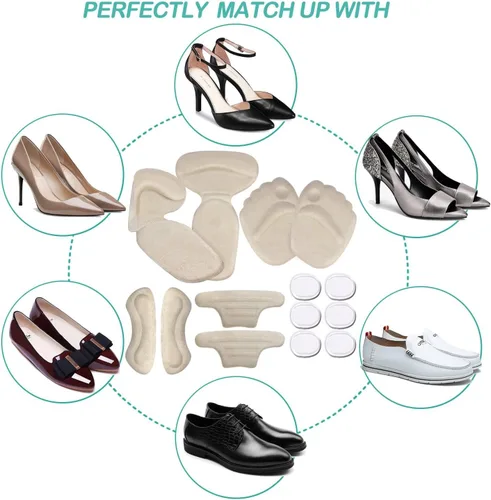Vista 5 de Almohadillas de tacón alto, agarres de talón, inserciones de talón, cojín de tacón alto en el antepié, plantillas de tacón alto para prevención