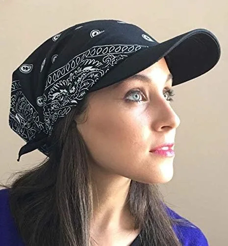 Vista 2 de Gorros de quimioterapia para mujer, turbante, gorro para la cabeza, bufandas para la pérdida de cabello, para yoga, correr
