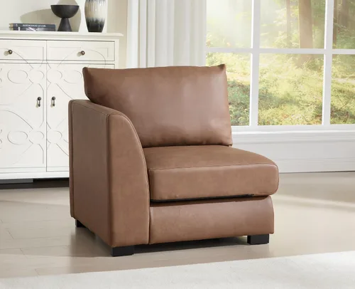 Vista 13 de EALSON Sofá modular seccional asiento medio sofá modular de piel sintética Asiento individual pieza seccional con funda extraíble marrón