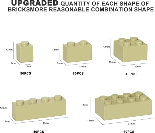 Vista 2 de 300 piezas de bloques de construcción clásicos, bloques a granel amarillo albaricoque, compatibles con las principales marcas de piezas y partes