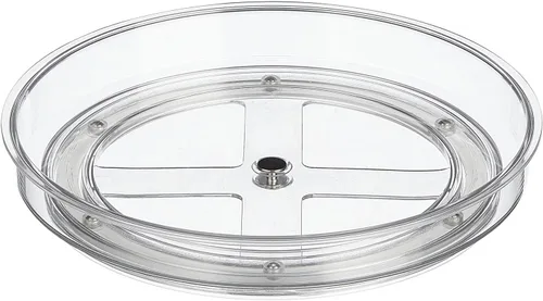 Vista 7 de mDesign Lazy Susan - Plato giratorio de plástico para cocina/baño, despensa, refrigerador, armarios u organización de mostradores, organizador