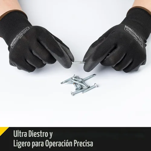 Vista 5 de COOLJOB 12/60 Pairs Safety Work Gloves Pack Bulk with Grip PU Coating Negro