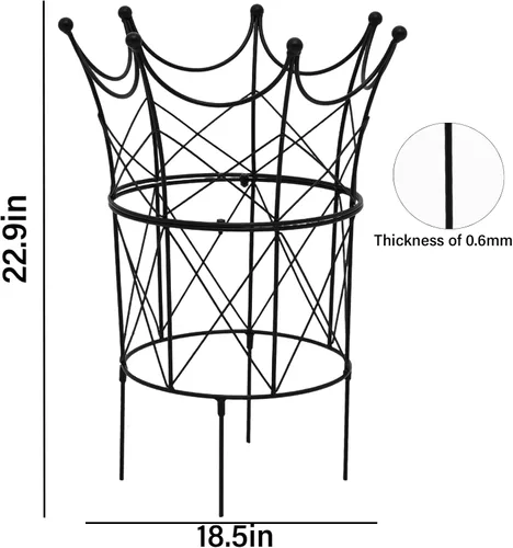 Vista 2 de Soportes de peonía para plantas de exterior, estacas de dalia de 18.5 x 22.9 pulgadas Negro