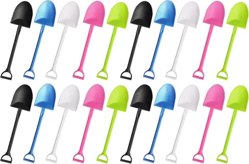 Vista 8 de OaaXbbECco Cucharas de postre plásticas desechables lindas de la forma de la pala de la novedad