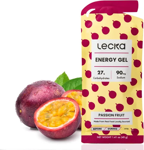 Vista 11 de Lecka Gel energético, 12 geles para ejercicio de resistencia, fabricado con frutas reales y semillas de albahaca, proporciona energía natural