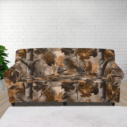 Vista 72 de ZOUTAIRONG Fundas elásticas para sofá con estampado de ramas de camuflaje 3D para sofá, funda para muebles de un solo cojín, decoración del hogar u