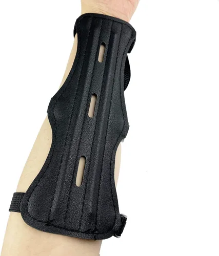 Vista 4 de Paquete de 2/5 protectores de brazo de tiro con arco de cuero protector de antebrazo ajustable