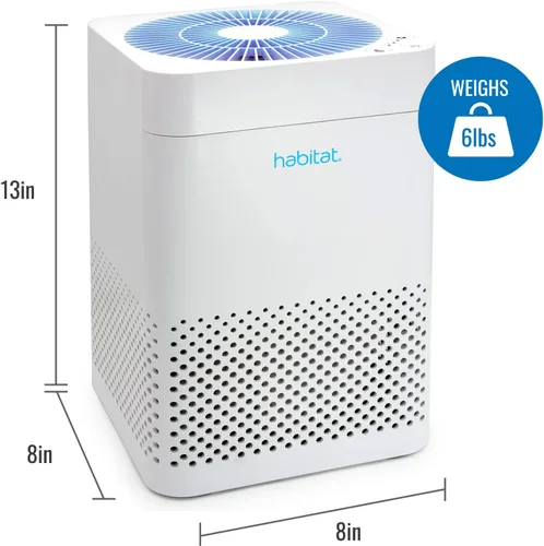 Vista 5 de Habitat Sistema de filtración HEPA verdadero de 150 A, sensor de calidad del aire en tiempo real, cubre hasta 900 pies cuadrados, elimina el 99.97%