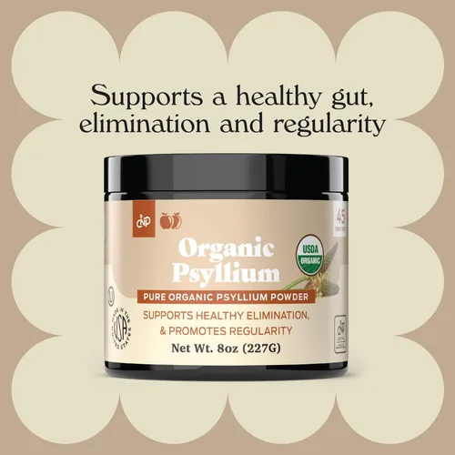 Vista 3 de Polvo orgánico de cáscara de psyllium y suplemento de fibra a granel, 10 onzas (9.88 oz) pura a granel orgánica entera sin sabor de fibra y colon
