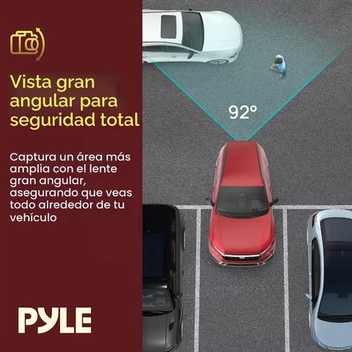 Vista 5 de Pyle PLCM10 Cámara de marcha atrás de estacionamiento de respaldo de visión trasera, montaje de matrícula, resistente a la intemperie, visión