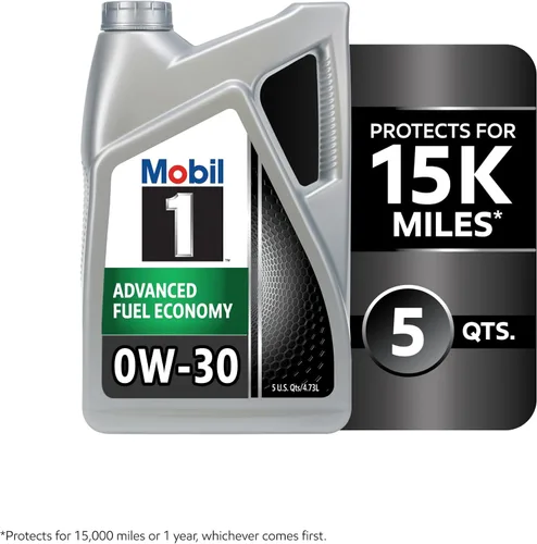 Vista 3 de Mobil 1 aceite de motor sintético avanzado de ahorro de combustible completo 0W-30, 5 cuartos de galón